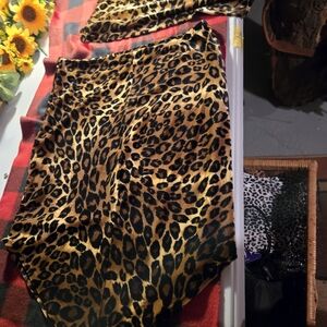 Leopard Print Skirt And Matching Longsleeve Shirt